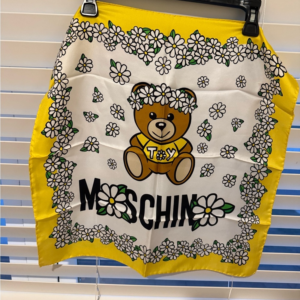 Moschino Yellow Floral Teddy Scarf